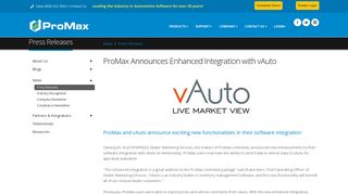 ProMax Announces Enhanced Integration with vAuto - ProMax Unlimited