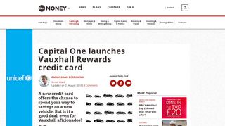 Capital One launches Vauxhall Rewards credit card - Lovemoney