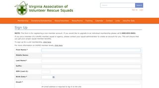 Sign Up | Virginia Association of Volunteer Rescue Squads