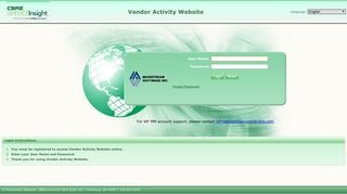 Vendor Activity Website - LogOn