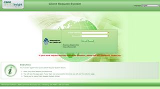 Client Request System - ServiceInsight Logon