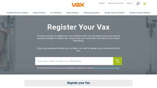 VAX Guarantee - Register Your VAX Machine | VAX.co.uk