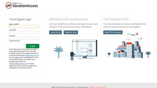Login to your VAX Vacation Access account