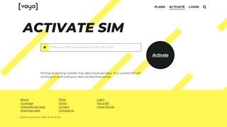 Activate Your SIM | Vaya Australia