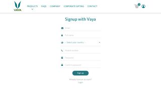 Signup with Vaya