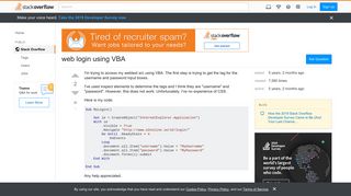 web login using VBA - Stack Overflow