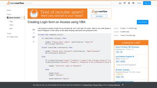 Creating Login form on Access using VBA - Stack Overflow