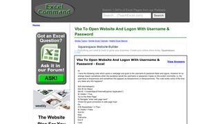 Excel - Vba To Open Website And Logon With Username & Password ...