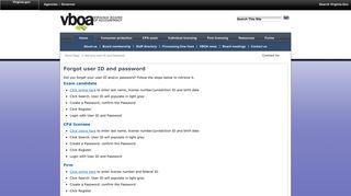 Retrieve User ID and Password - Virginia Board of Accountancy