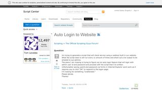 Auto Login to Website - Microsoft