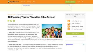 10 Planning Tips for Vacation Bible School - Sign Up Genius