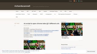 vb script to open chrome tabs @ 5 different urls | richardscannell