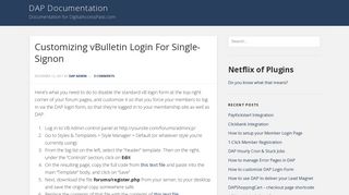 Customizing vBulletin Login For Single-Signon - Digital Access Pass