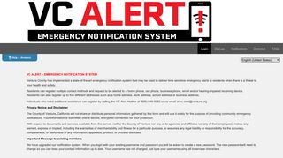 VC Alert Emergency Notification System - Login to your account