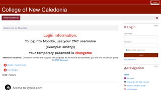 Moodle - College of New Caledonia