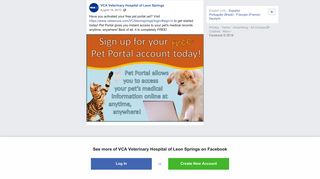 Have you activated your free pet portal... - VCA Veterinary Hospital of ...