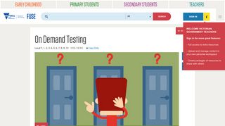 On Demand Testing - FUSE - Department of Education & Training