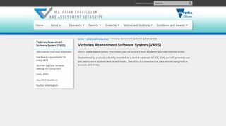 Victorian Assessment Software System (VASS)