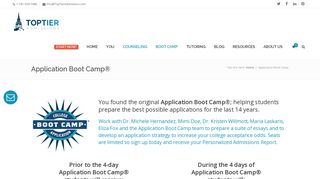 Ivy league & College Application Boot Camp | Top Tier Admissions