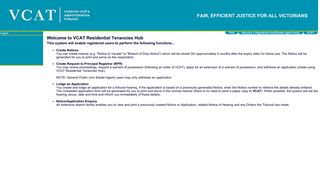 VCAT Residential Tenancies Hub - Welcome