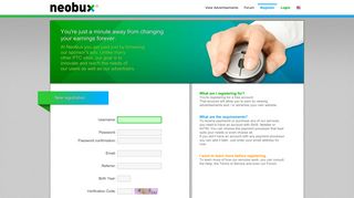 NeoBux - Registration