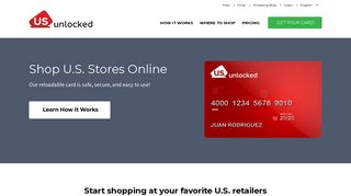 US Unlocked: Shop the USA - Virtual Debit Card