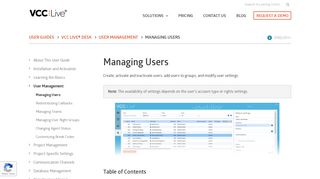 Managing Users | VCC Live® Help