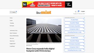 News Corp expands India digital footprint with VCCircle buy - Livemint