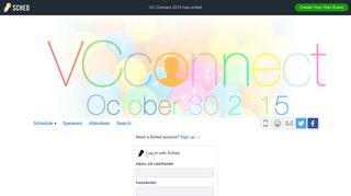 VC Connect 2015: Log In - Schedule