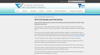 2018 VCE Results and ATAR Service