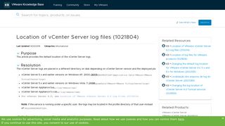 Location of vCenter Server log files (1021804)