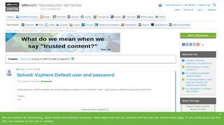 Vsphere Default user and password |VMware Communities