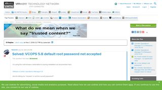 VCOPS 5.8 default root password not accepted |VMware Communities