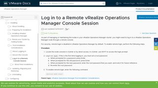 Log in to a Remote vRealize Operations Manager ... - VMware Docs