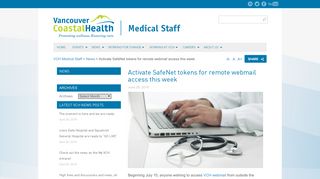 Activate SafeNet tokens for remote webmail access this week - VCH ...