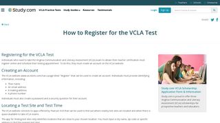 How to Register for the VCLA Test - Study.com