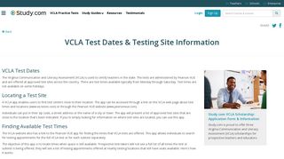 VCLA Test Dates & Testing Site Information - Study.com