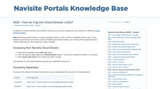 NCD – How do I log into vCloud Director (vCD)? – Navisite Cloud ...