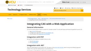 Integrating CAS with a Web Application | Technology Services | VCU