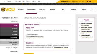 Graduate applicants - Virginia Commonwealth University