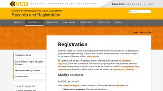 Records and Registration — Registration