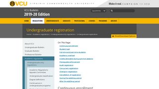 Undergraduate registration - VCU Bulletin - Virginia Commonwealth ...