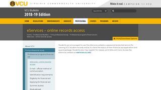 eServices – online records access < Virginia ... - VCU Bulletin