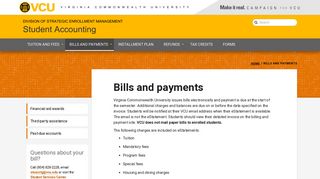 Student Accounting — Bills and payments
