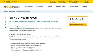 FAQs | My Patient Portal | VCU Health