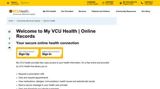 Portal Page | CMH | VCU Health