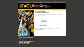 VCU New Student Orientation Registration - Virginia Commonwealth ...