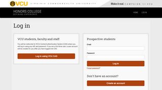 Log in - Application Portal - VCU Honors College