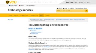 Troubleshooting Citrix Receiver | Technology Services | VCU