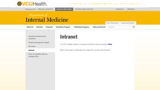Intranet – VCU Department of Internal Medicine